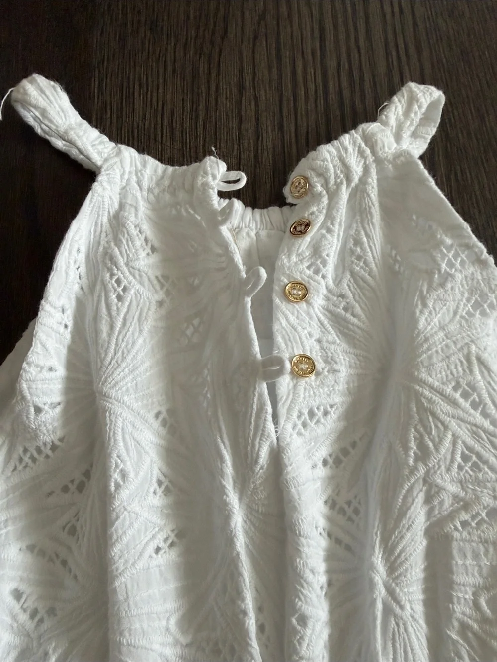 Michael Kors Girls' White Eyelet Dress - size 5
